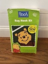 Vtg Winnie the Pooh Bear Rug Hook Kit Caron Art LR0002 Size 12"x12" Easy to Do