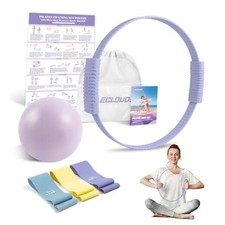 Pilates Essentials Kit for Women, 13.5" Pilates Ring and Ball Set with Purple