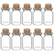 10Pcs Mini Glass Bottles with Cork Stoppers, 8ml Small Clear Glass Jars