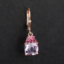 Handmade 925 Silver Rose Gold Plated Earrings 4.90ct Pink Amethyst Rhodolite
