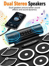 Electronic Drum Set for Kids 9 Pad Roll Up Digital Drums with Speakers MIDI