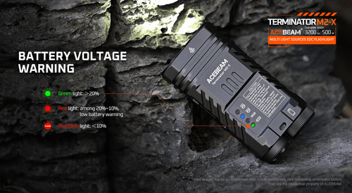 Acebeam Terminator M2-X Dual Head Spot/Flood EDC with RGB Flashlight Cool White - Picture 11 of 11