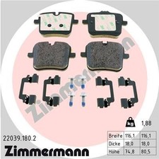 ZIMMERMANN Bremsbelagsatz, Scheibenbremse 22039.180.2 für ALPINA BMW