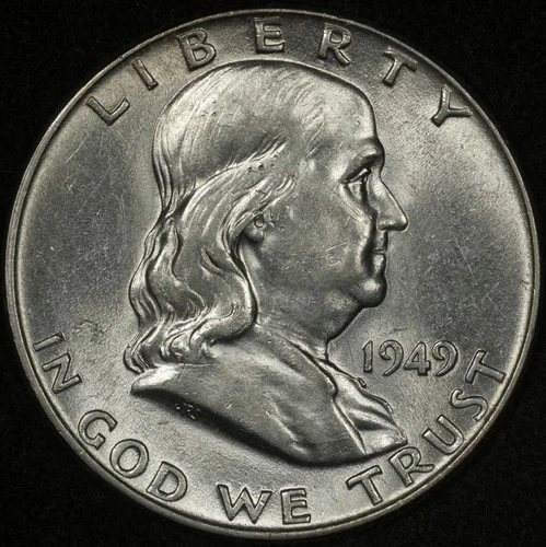 1949 FRANKLIN HALF DOLLAR LUSTROUS AU