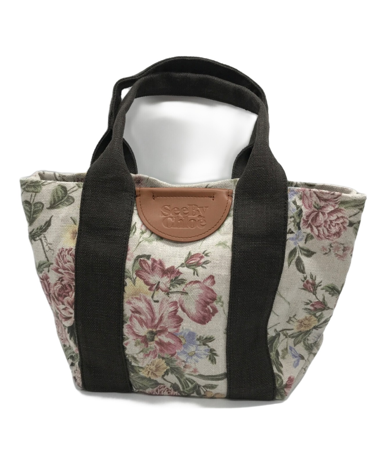 See by Chloe Beige Floral Tote Bag Authentic from Japan Rare