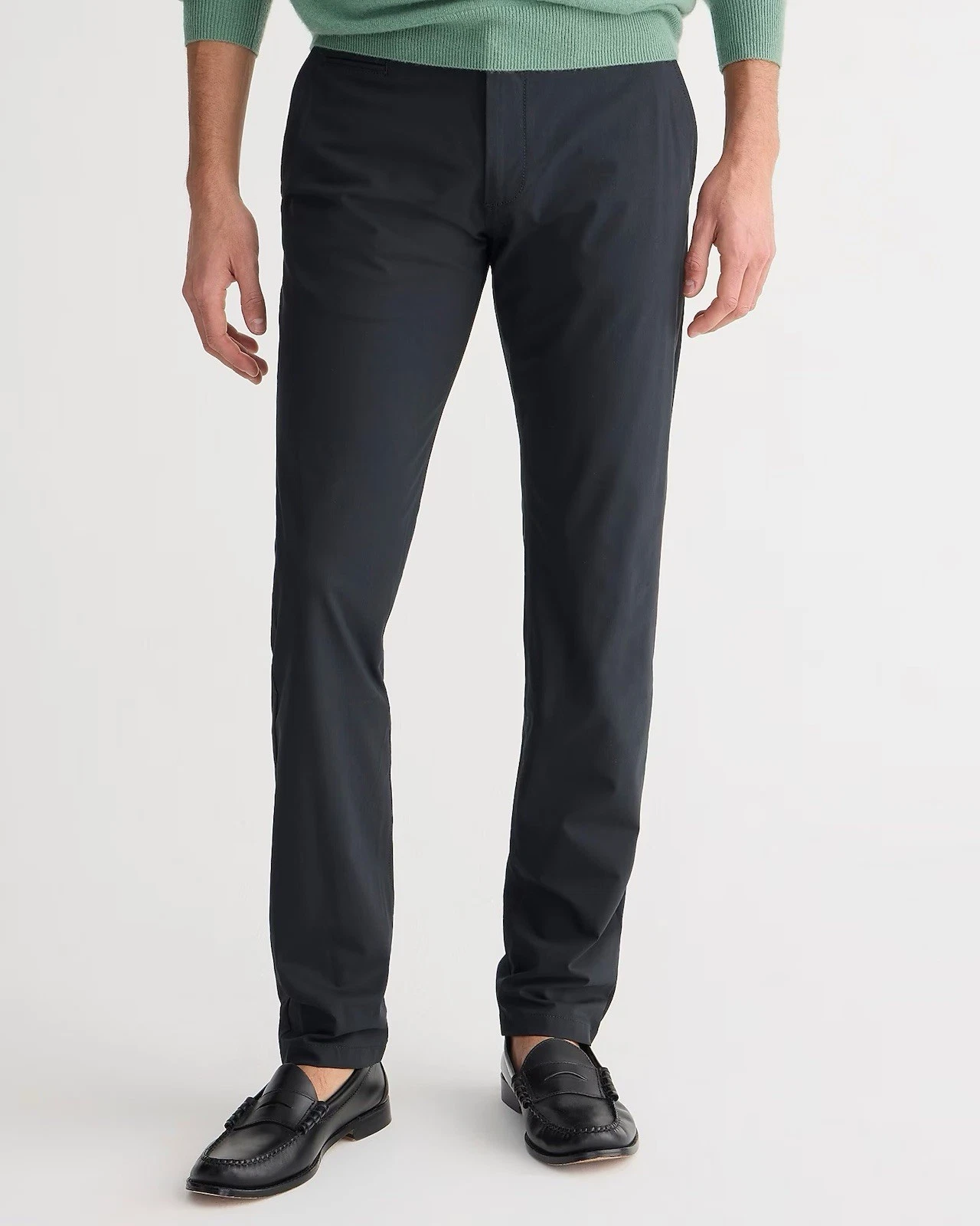 $118 J.Crew Men’s 484 Slim-fit tech Chino pants Black Size 32X34