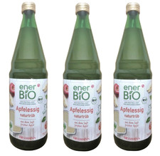 Apfelessig naturtrüb ungefiltert enthält Saft bester Bio Äpfel 5% Säure 3x 750ml