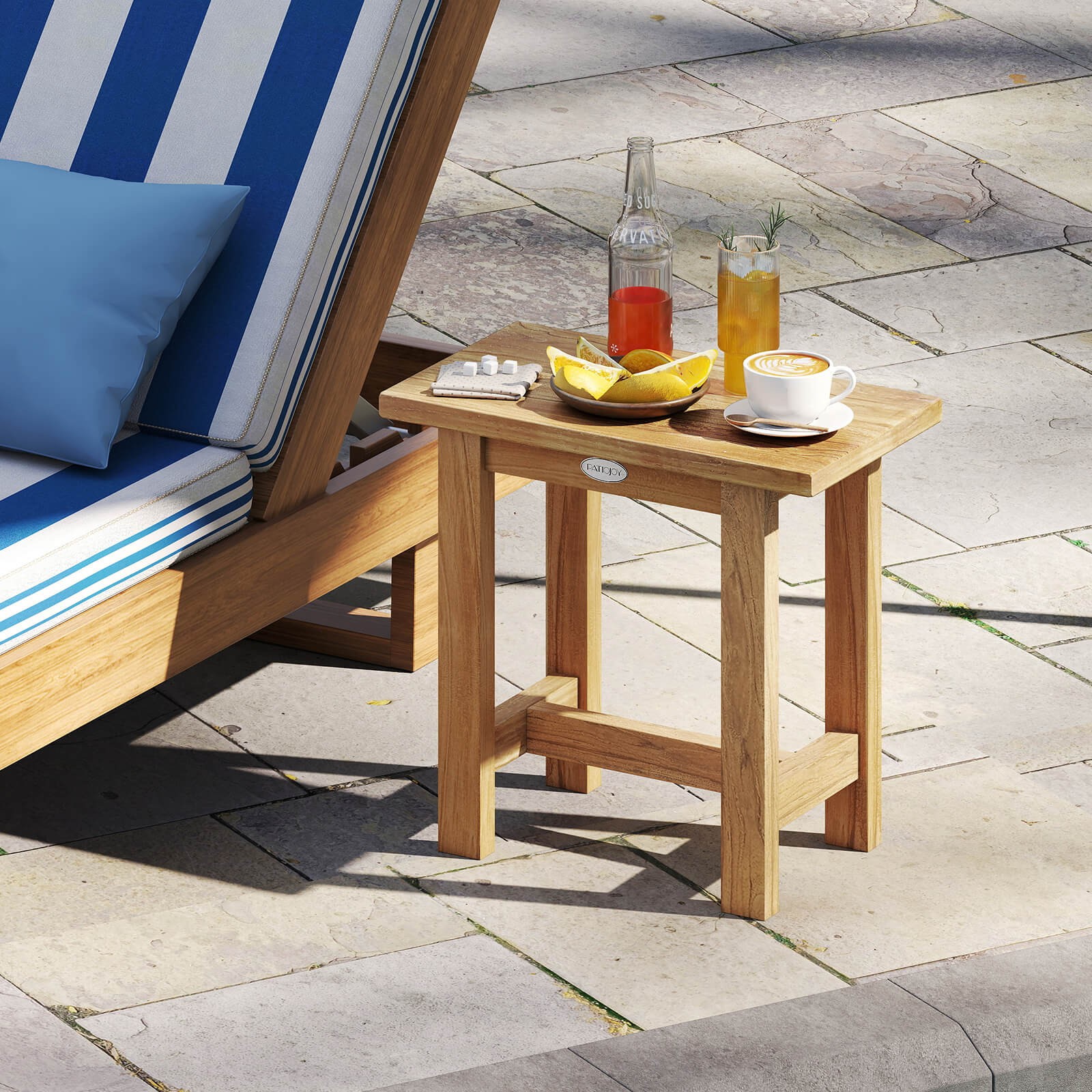 20” Teak Shower Bench Waterproof Shower Stool for Shaving Legs Indoor & Outdoor