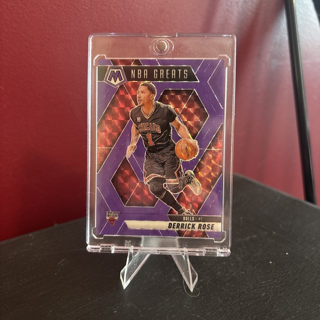2024-25 Panini Mosaic Derrick Rose Fluorescent Purple Mosaic Prizm 130/249