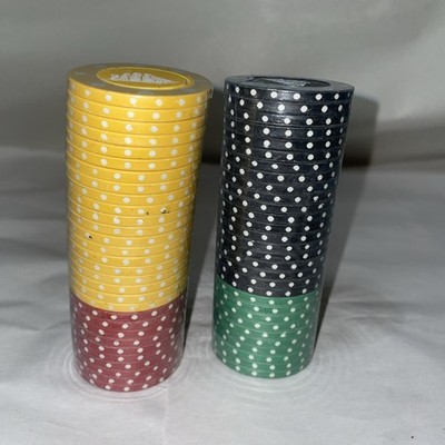 Vintage Cutty Sark Whiskey Poker Chips Lot Black / Green &Red /Yellow New Sealed