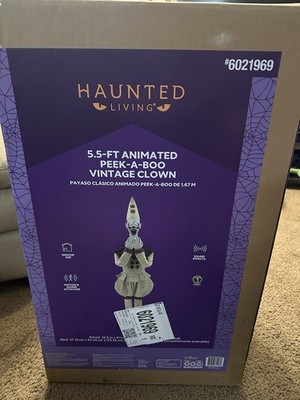 Haunted Living 5.5-ft Peek-A-Boo Vintage Clown Animatronic