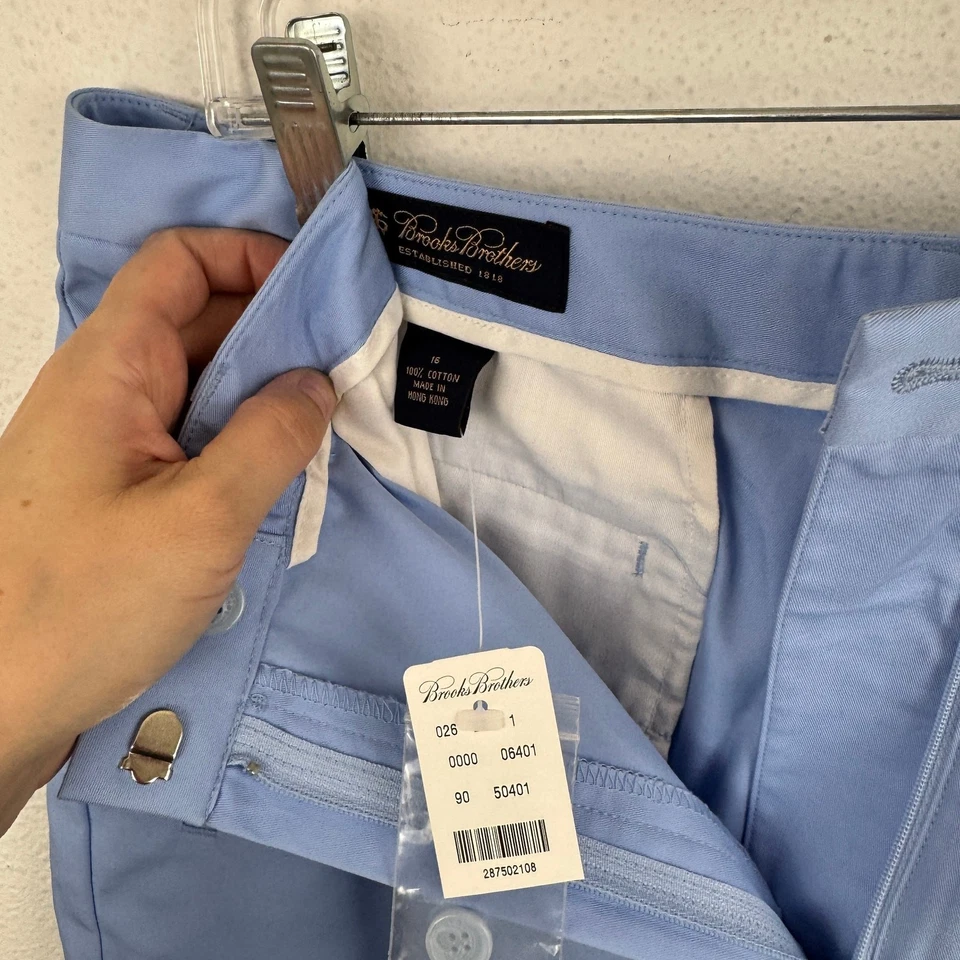 Pantalones cortos chinos Brooks Brothers de algodón para mujer 16 azules nuevos con etiquetas Foto 4 de 4