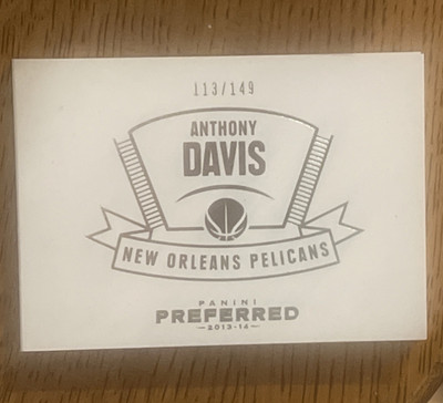 Panini 2013-14 Preferred Anthony Davis Jumbo Booklet #8/149 Pelicans NBA