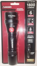 HUSKY 1800 LUMENS DUAL POWER LED RECHARGEABLE TACTICAL FOCUSING FLASHLIGHT