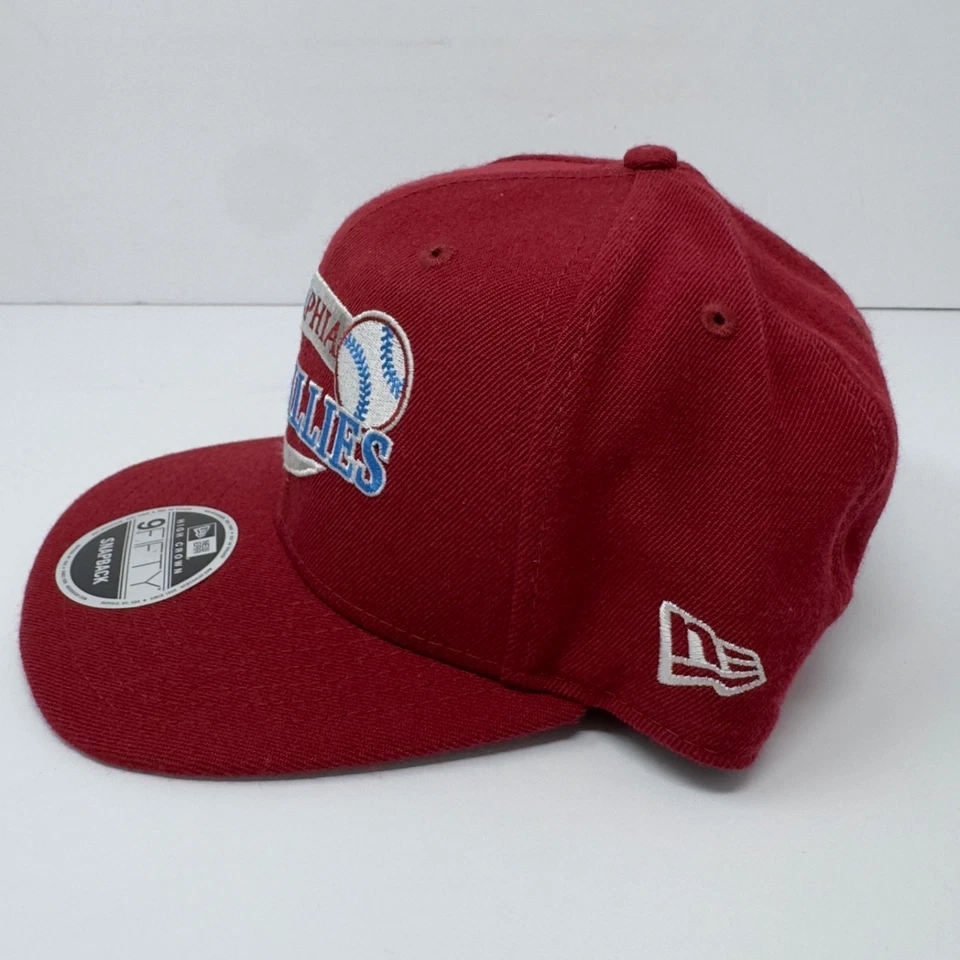New Era 9Fifty Philadelphia Phillies Adulto Gorra SnapBack Rojo Béisbol Lana Foto 4 de 4