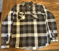 Dixxon Flannel Company Shirt Mens LT Black Gray Buffalo Plaid Finish Line