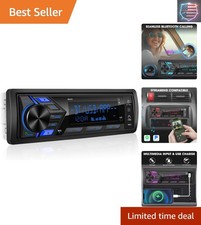 Single Din Car Stereo Bluetooth: 1-Din Car Radio Receiver - in Dash Digital M...