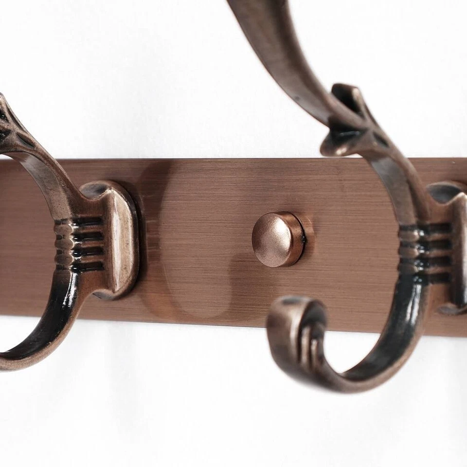 Gancho de pared doble base de acero inoxidable 9,6 pulgadas 3 ganchos soporte para toallas - cobre Foto 3 de 4