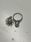 Japanese Akoya Pearl Jewelry Set-ring And Pendant-SILVER stamped — photo 1