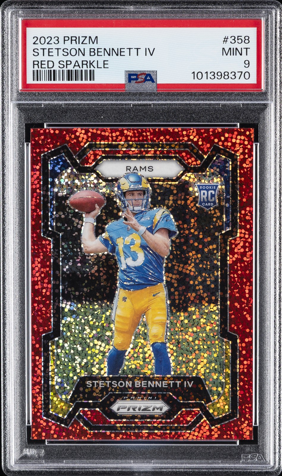 2023 PANINI PRIZM RED SPARKLE #358 STETSON BENNETT IV PSA 9