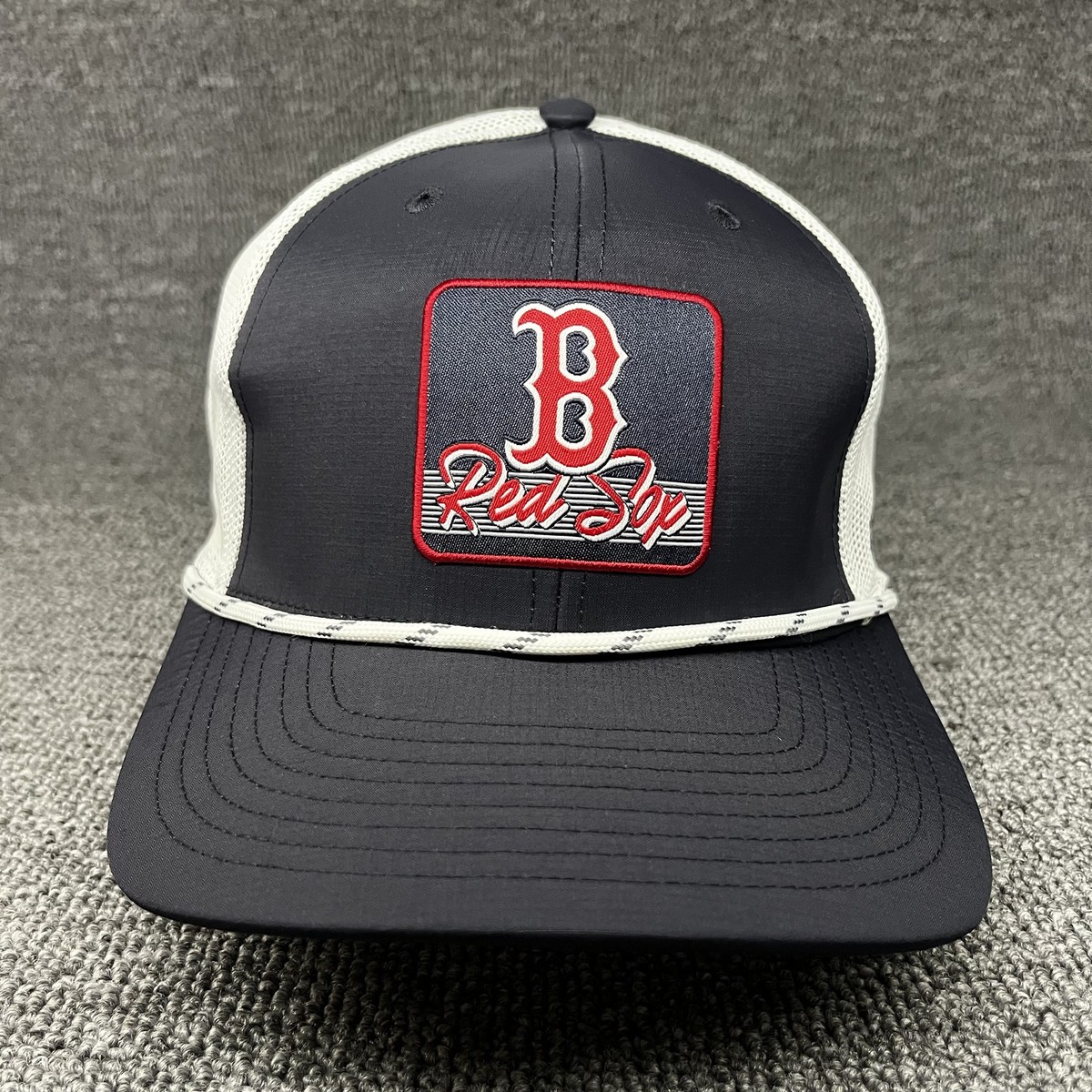 Boston Red Sox '47 Brand Hitch Trucker Hat Black White Mesh Rope Snapback Cap