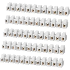 10PCS 20A Terminal Block White Screw Terminal Connector Dual Row Electric Bar...