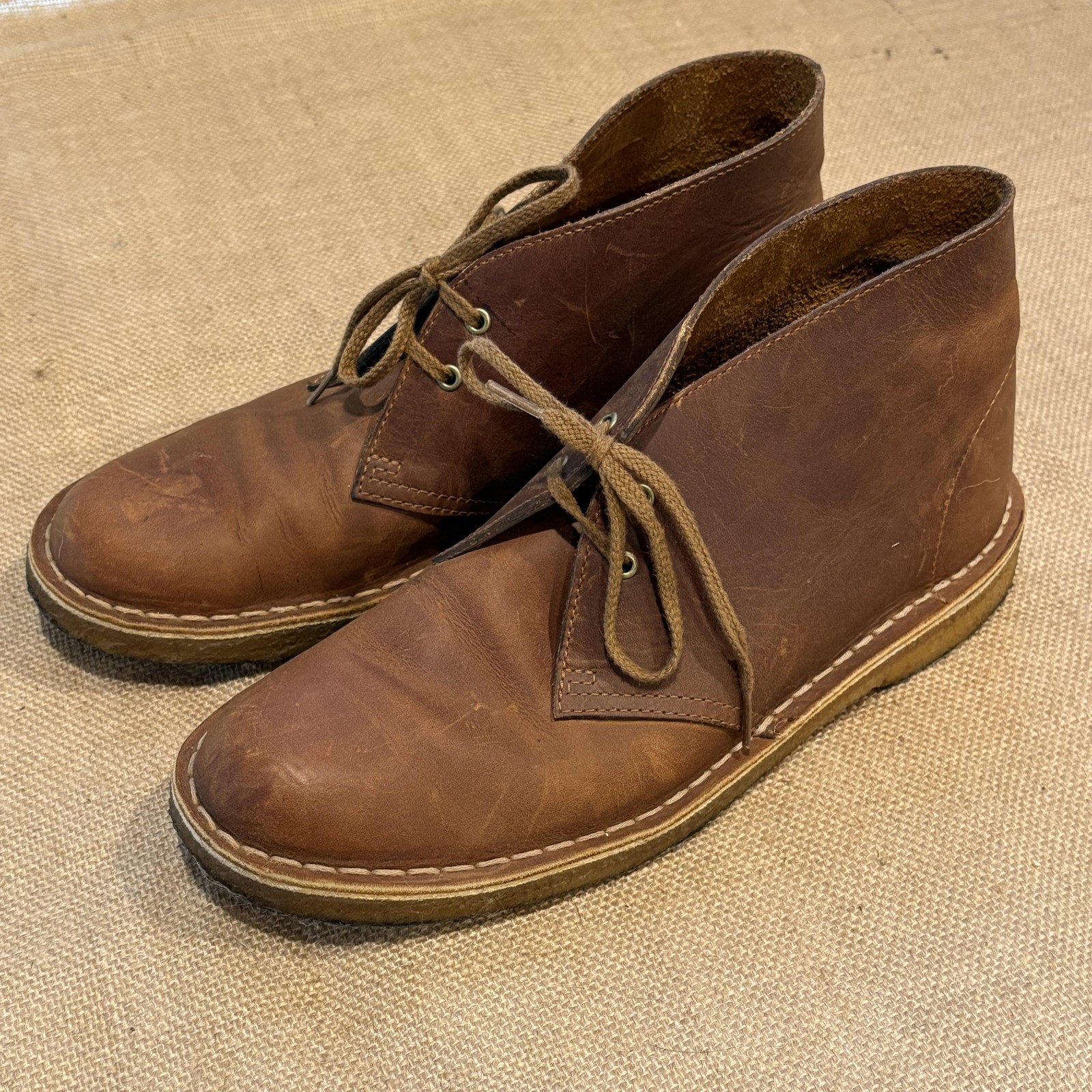 SAOLA Clarks Originals Desert Boot scarpe uomo 9 pelle marrone suola crepe casual