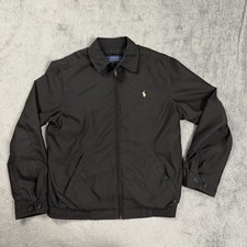 Polo Ralph Lauren Harrington Jacket Black Plaid Lined Men  s Small Full Zip Pony