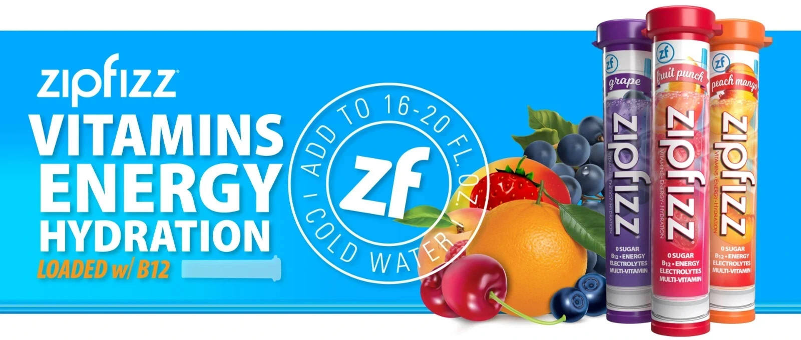 6 PK Zipfizz Multi-Vitamin Energy Hydration Drink Mix Variety Pack Free US Ship