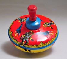 1960s SPINNING TOP TOY ASTRONAUTS, SPACE SHIPS MID-CENTURY NASA.