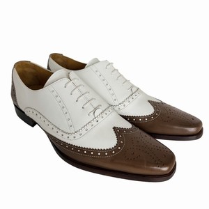 UNDANDY White Brown Leather Wingtip Brogue Oxford Spectator Shoes Mens Size 12.5 UNDANDY Wingtip Brogue Oxford Brown Mens Size 44 Size 11  main image 2
