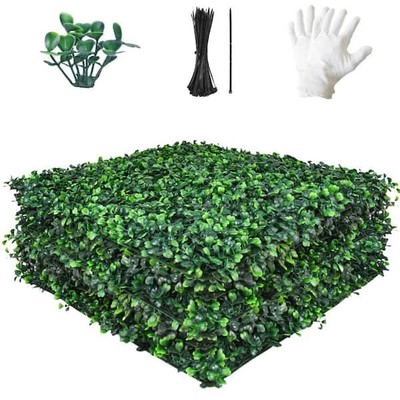12- Pieces Artificial Grass Wall Panels 20 x 20 in. Boxwood Panels Topiary Hedge