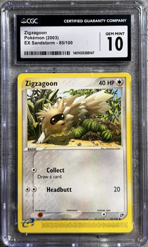 Zigzagoon graded CGC 10 for sale on eBay