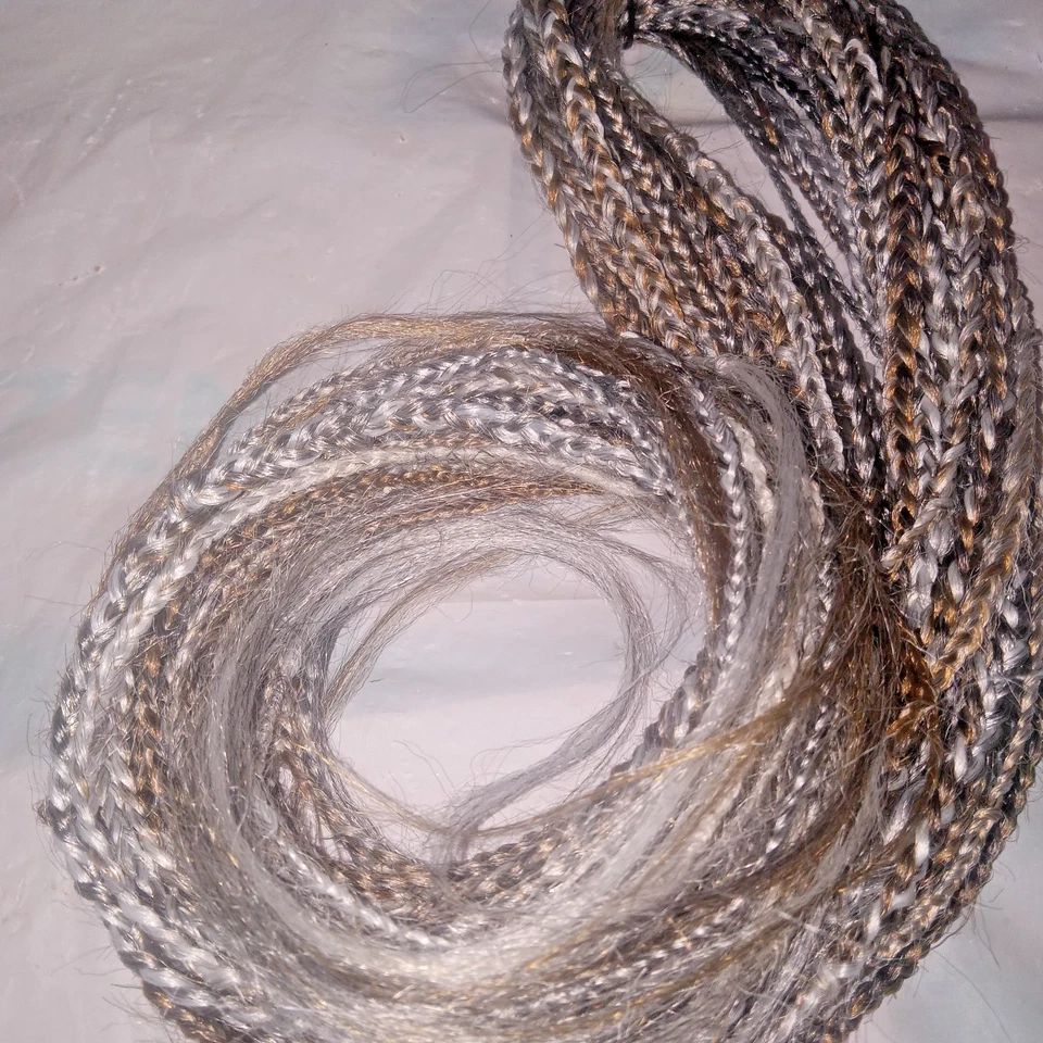 28" DE dreadlocks branco/cinza/loiro sintético Dreads locs/tranças conjunto 55 - Imagem 4 de 4