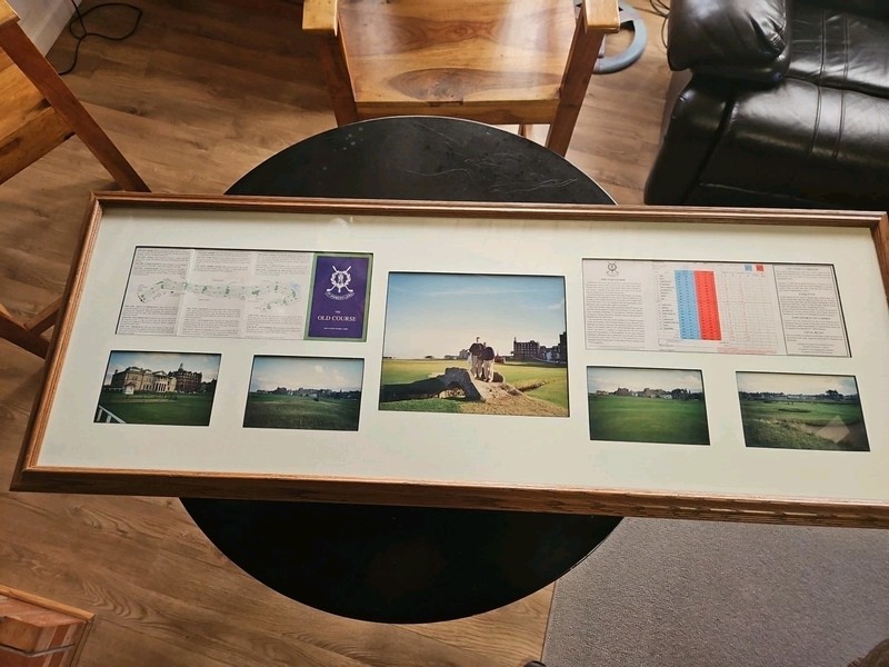 ST.ANDREWS The Old Course Framed Souvenir Score Card Scotland Golf.45 1/2X17 1/2