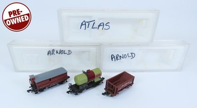 Spur N Atlas / Arnold 3x Waggons Great Northern Hopper, Tanker & Brake (APR219)
