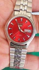 Seiko 5 Watch Automatic Vintage  Red  dial  6309 day date @ Japan