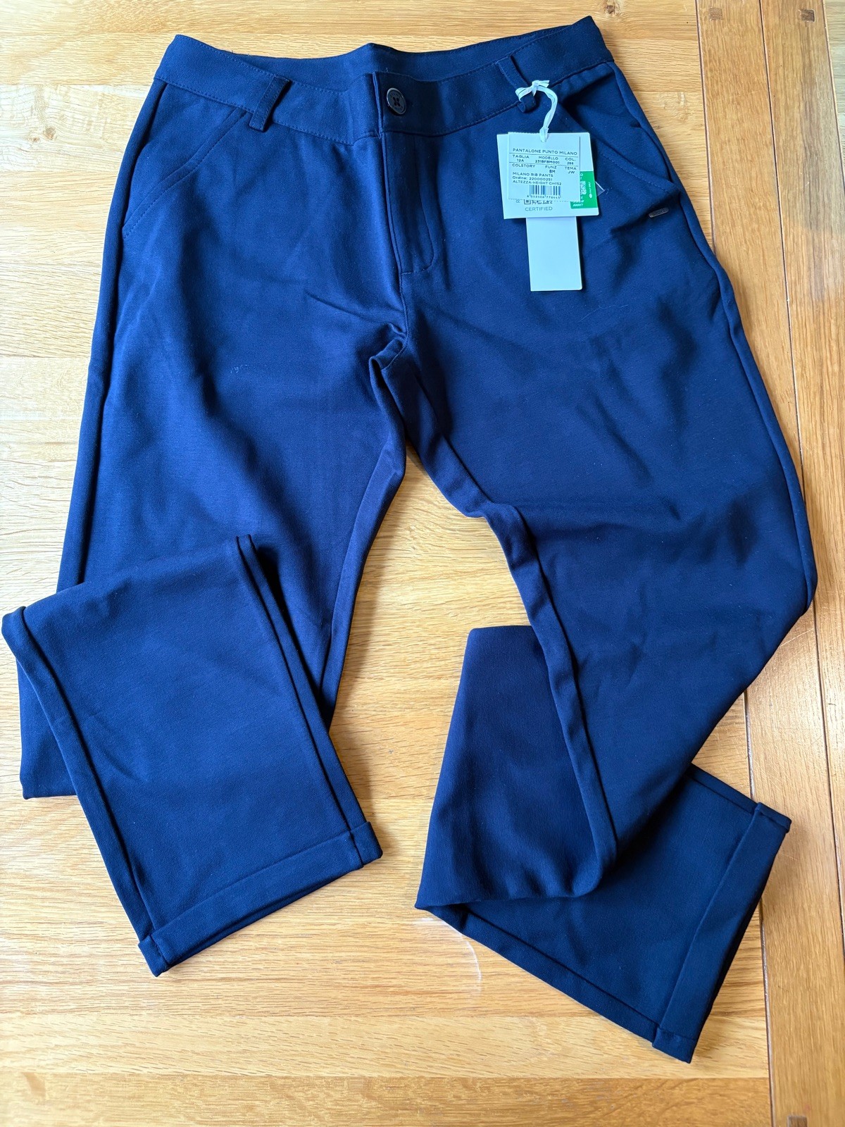 Brums Milano Boys Navy Winter soo soft smart  Trousers Age 12 adjustable waist