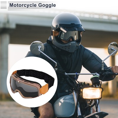 1 Set Universal Motorcycle Goggles Dimmable Sunglasses Brown Black White TPU PC