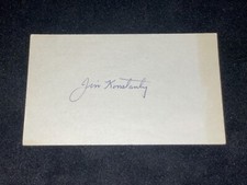 Jim Konstanty Signed Vintage 3x5 Index Card JSA COA Phillies Yankees 1950 MVP