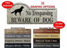 No Trespassing Beware Of Dog sign with Dog Silhouette - 3 3/8" x 7 7/8"