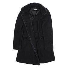 Miu Miu Womens Overcoat Jacket Black Wool M