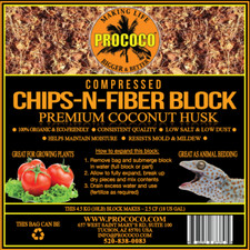 Prococo Organic Chips-N-Fiber Reptile Substrate Block 10Lbs