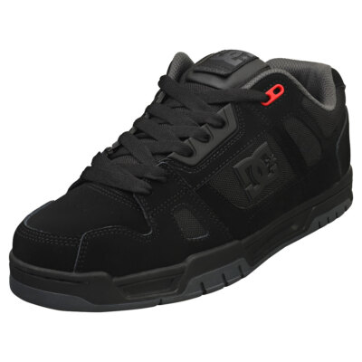 DC Shoes Stag Herren Skate Schuhe - Schwarz Grau aus Leder & Synthetik - 42.5 EU