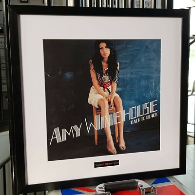 Amy Winehouse Framed Genuine Album Cover Back To Black-Rehab Me & Mr Jones