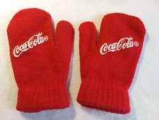 Coca Cola Childs Hand Mittens Acrylic Winter Red White Registered TM Unisex New
