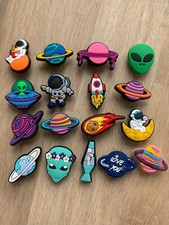 Planet Clog Charms Galaxy Shoe Charms Clip Astronaut Alien UFO Solar System