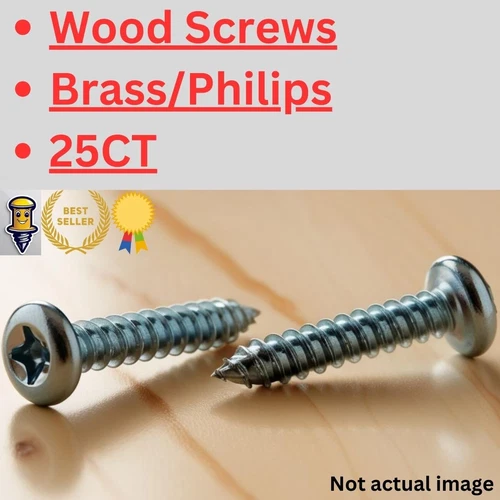 Wood Screws ~ Brass ~ Philips ~ ALL SIZES ~ 25 CT ~ Free shipping