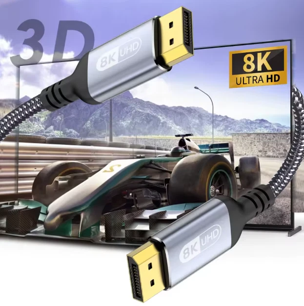 Display Port to Display Port Cable 1.4 DP to DP 8K 60Hz 4K 120Hz HS Video Audio - Image 3 of 4