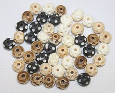 Hand Crafted Bone Beads - 12mm Carved Beads - 3-4 Colors - Total 48 Beads / Pack